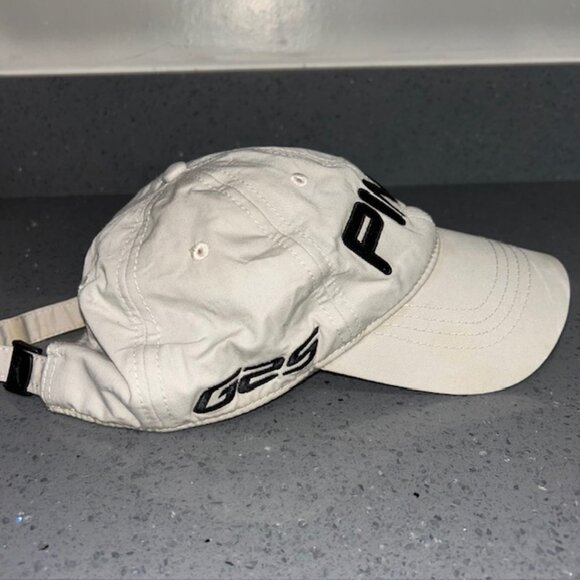 Rare PING G25 Beige Embroidered Adjustable Strap Back Golf Hat / Baseball Cap - Picture 2 of 6